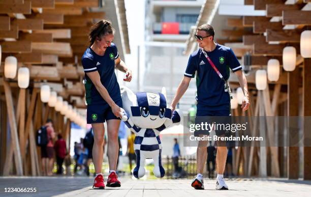 Tokyo , Japan - 20 July 2021; Boxers Kellie Harrington and Brendan Irvine, who have been announced as Team Ireland flagbearers for the Opening...