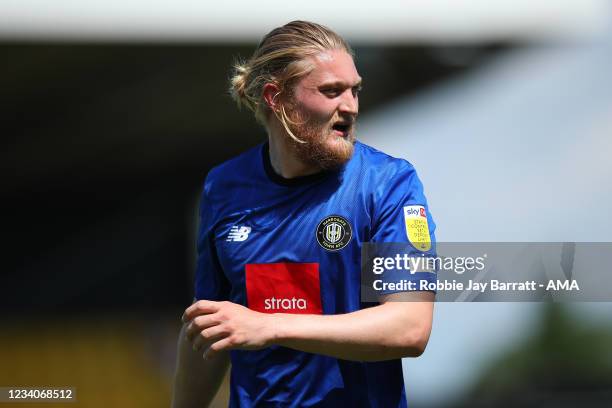 Luke Armstrong of Harrogate Town during the Pre Season Friendly between Harrogate Town and Newcastle United at The EnviroVent Stadium on July 18,...