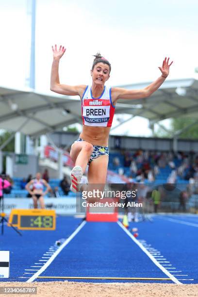 Olivia Breen of Portsmouth competes during the Women's Long Jump Final on Day Three of the Muller British Athletics Championships at Manchester...