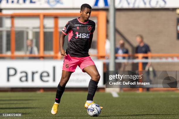 Brian Plat of Volendam controls the ball during the Pre-Season Friendly match between FC Volendam and Heracles Almelo at Kras Stadion on July 16,...