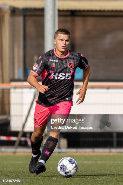 Alex Plat of Volendam controls the ball during the Pre-Season Friendly match between FC Volendam and Heracles Almelo at Kras Stadion on July 16, 2021...