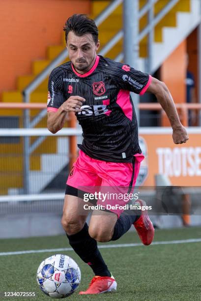 Daryl van Mieghem of Volendam controls the ball during the Pre-Season Friendly match between FC Volendam and Heracles Almelo at Kras Stadion on July...