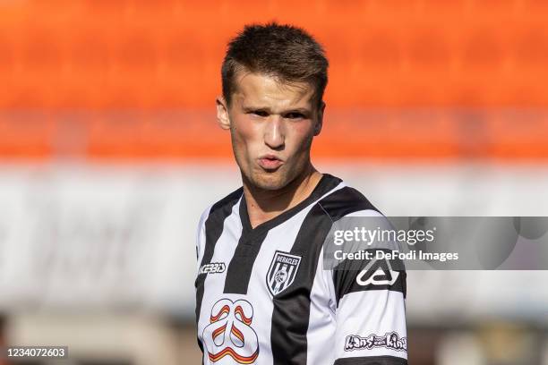 Lucas Schoofs of Heracles Almelo looks on during the Pre-Season Friendly match between FC Volendam and Heracles Almelo at Kras Stadion on July 16,...