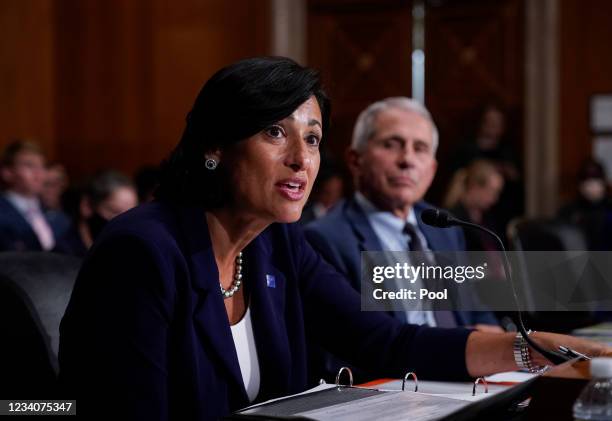 Dr. Rochelle Walensky, director of the Centers for Disease Control and Prevention , and top infectious disease expert Dr. Anthony Fauci testify...