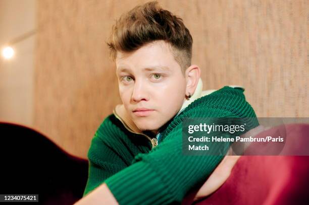 Actor Anthony Bajon is photographed for Paris Match on June 1, 2021 in Paris, France.