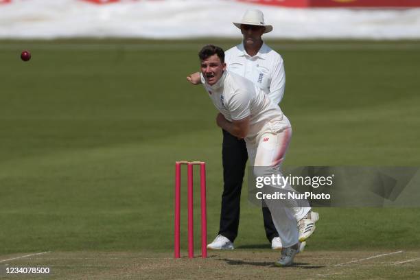 Liam Patterson-White bowling during the Tour Match match between County Select XI and India at Emirates Riverside, Chester le Street on Tuesday 20th...