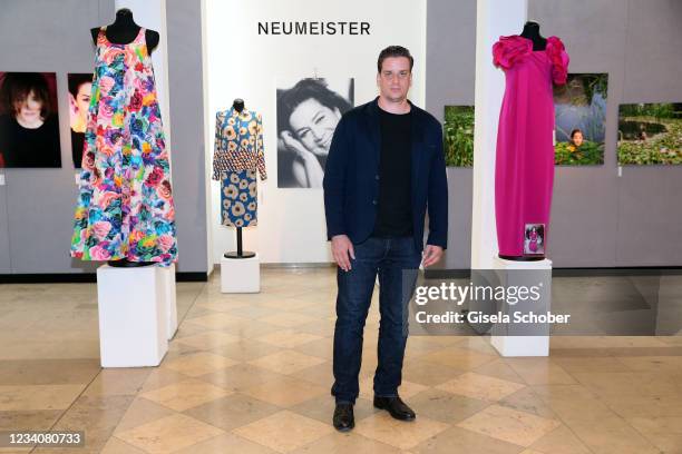 Dominik Elstner, son of Hannelore Elsner, attends the fashion installation and special auction preview "SHE - Sonderauktion Hannelore Elsner" at...