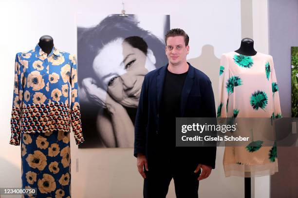 Dominik Elstner, son of Hannelore Elsner, attends the fashion installation and special auction preview "SHE - Sonderauktion Hannelore Elsner" at...
