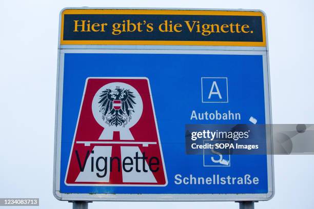 Sign informing the public about the obligation to purchase vignettes. The Austrian autobahns are controlled-access highways in Austria. Since 1997,...