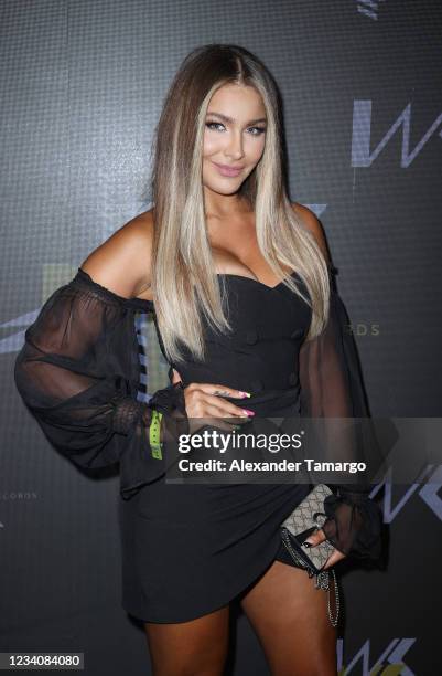 Migbelis Castellanos is seen at WK Entertainment 1 Year Anniversary Celebration at Story on July 20, 2021 in Miami Beach, Florida.