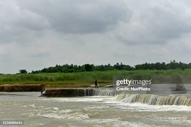 The Ajay river flows through Bolpur, West Bengal, India, 17 July, 2021. Ajay River is a major river in Jharkhand and West Bengal. It originates in...