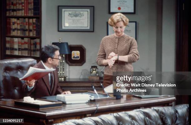 Los Angeles, CA Tony Randall, Allyn Ann McLerie appearing in the ABC tv series 'The Tony Randall Show', episode 'Case: Terwillger vs Himself'.