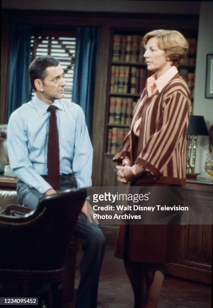 Los Angeles, CA Tony Randall, Allyn Ann McLerie appearing in the ABC tv series 'The Tony Randall Show', episode 'Case: Democracy vs Tyranny'.