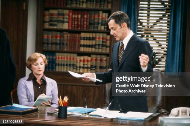 Los Angeles, CA Allyn Ann McLerie, Tony Randall appearing in the ABC tv series 'The Tony Randall Show', episode 'Case: Democracy vs Tyranny'.