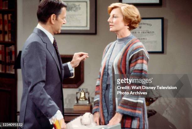 Los Angeles, CA Tony Randall, Allyn Ann McLerie appearing in the ABC tv series 'The Tony Randall Show', episode 'Case: Franklin vs Reubner and...