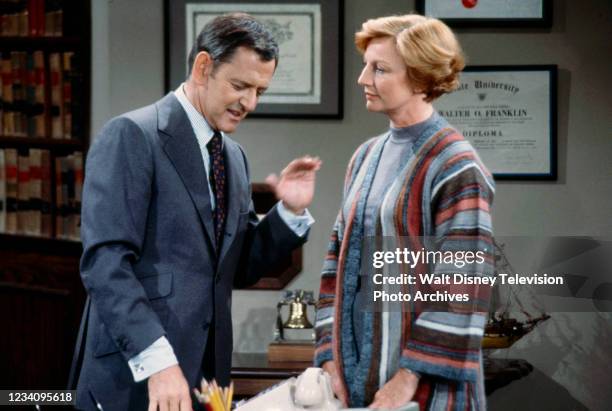 Los Angeles, CA Tony Randall, Allyn Ann McLerie appearing in the ABC tv series 'The Tony Randall Show', episode 'Case: Franklin vs Reubner and...