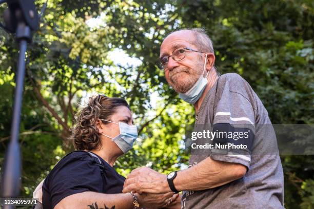 Giuliano Giuliani, Carlo's father at the demonstration in remembrance of the death of her son. Twenty years after the G8 and the brutal repression of...