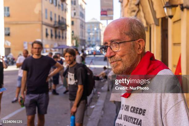 Giuliano Giuliani, Carlo's father at the demonstration in remembrance of the death of her son. Twenty years after the G8 and the brutal repression of...