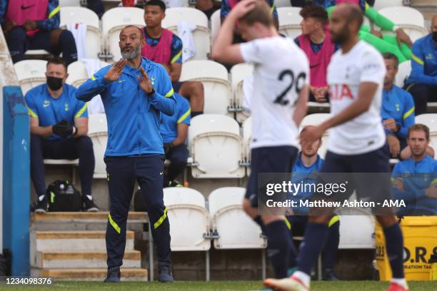 Nuno Espirito Santo the head coach / manager of Tottenham Hotspur during the pre-season friendly between Colchester United and Tottenham Hotspur at...