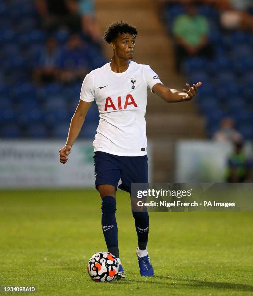 Tottenham Hotspur's Brooklyn Lyons-Foster during the pre-season friendly match at the JobServe Community Stadium, Colchester. Picture date: Wednesday...