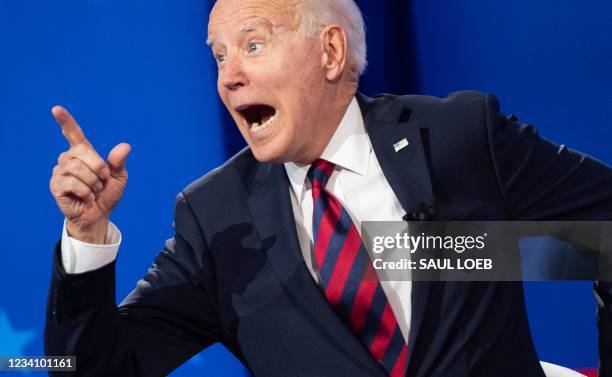 President Joe Biden participates in a CNN Town Hall hosted by Don Lemon at Mount St. Joseph University in Cincinnati, Ohio, July 21, 2021.