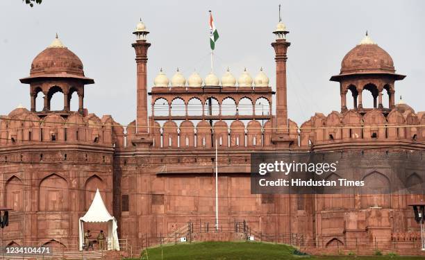 View of Red Fort after it was closed for public by Archaeological survey of India from 21 July to 15 August, on July 21, 2021 in New Delhi, India.