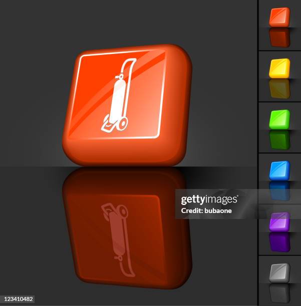 medical oxygen tank 3d button design - oxygen tank icon stock illustrations