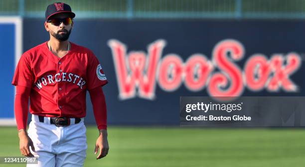 Worcester, MA Worcester Red Sox utility man Jack Lopez is pictured before a game at Polar Park in Worcester, MA on July 15, 2021.