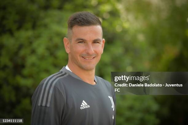 Former Player Simone Padoin poses for photos as he joins Juventus Technical Staff on July 22, 2021 in Turin, Italy.