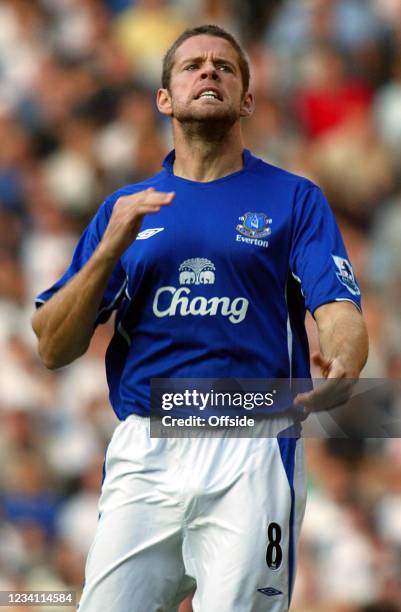 Premiership Football, Tottenham Hotspur v Everton, James Beattie of Everton shows his frustration.