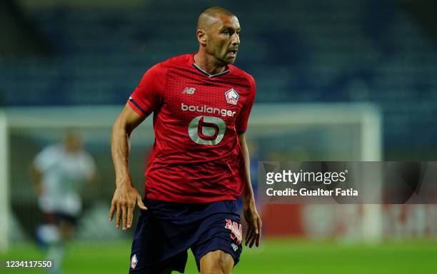 Burak Yilmaz of LOSC Lille in action during the Pre-Season Friendly match between SL Benfica and Lille at Estadio Algarve on July 22, 2021 in Loule,...