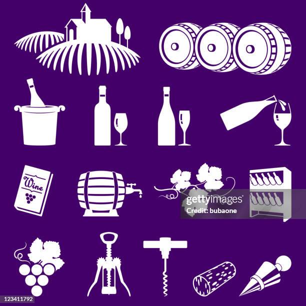 stockillustraties, clipart, cartoons en iconen met vineyard and wine royalty free vector icon set - rose