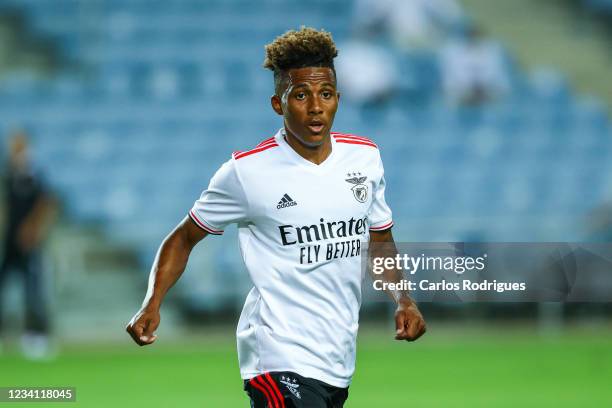Gedson Fernandes of SL Benfica during the Pre-Season Friendly match between SL Benfica and Lille at Estadio Algarve on July 22, 2021 in Faro,...