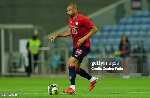 Burak Yilmaz of LOSC Lille in action during the Pre-Season Friendly match between SL Benfica and Lille at Estadio Algarve on July 22, 2021 in Loule,...