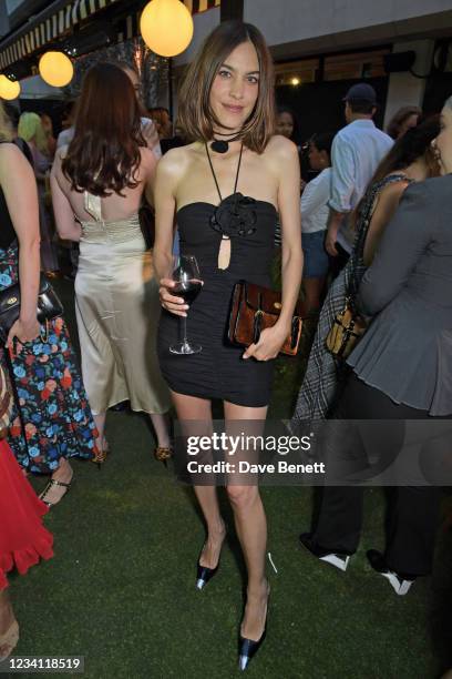 Alexa Chung attends the launch of the Mulberry x Alexa Chung collection at 180 Studios on July 22, 2021 in London, England.