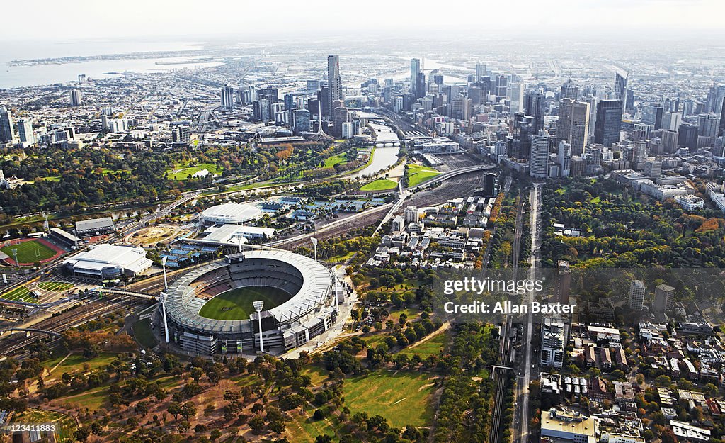 View over Melbourne at dusk