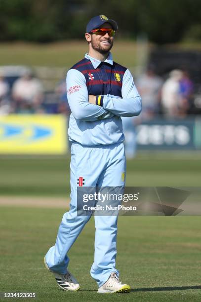 Sean Dickson of Durham seen smiling during the Royal London One Day Cup match between Kent and Durham at the County Ground, Beckenham, UK on 22nd...