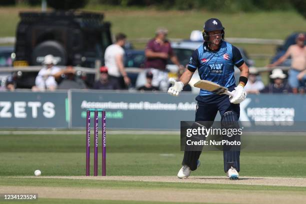 Harry Finch of Kent bats during the Royal London One Day Cup match between Kent and Durham at the County Ground, Beckenham, UK on 22nd July 2021.