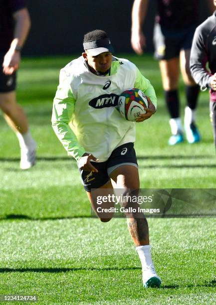 Elton Jantjies during the South Africa Captain's Run at Cape Town Stadium on July 23, 2021 in Cape Town, South Africa.