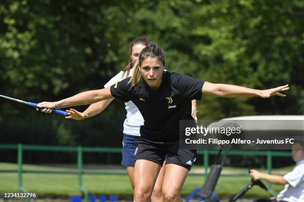 Cecilia Salvai attends The European Ladies Amateur Championship 2021 at Royal Park I Roveri Golf & Country Club on July 20, 2021 in Turin, Italy.