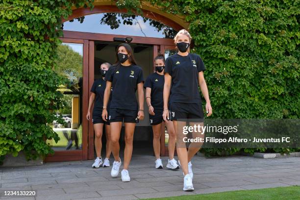 Juventus Women players attend the European Ladies Amateur Championship 2021 at Royal Park I Roveri Golf & Country Club on July 20, 2021 in Turin,...