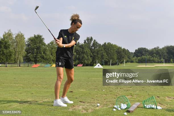 Barbara Bonansea attends European Ladies' Amateur Championship 2021 at Royal Park I Roveri Golf & Country Club on July 23, 2021 in Turin, Italy.