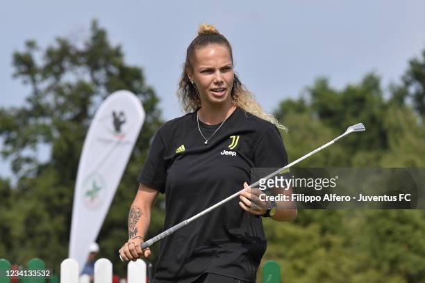 Andrea Staskova attends European Ladies' Amateur Championship 2021 at Royal Park I Roveri Golf & Country Club on July 23, 2021 in Turin, Italy.