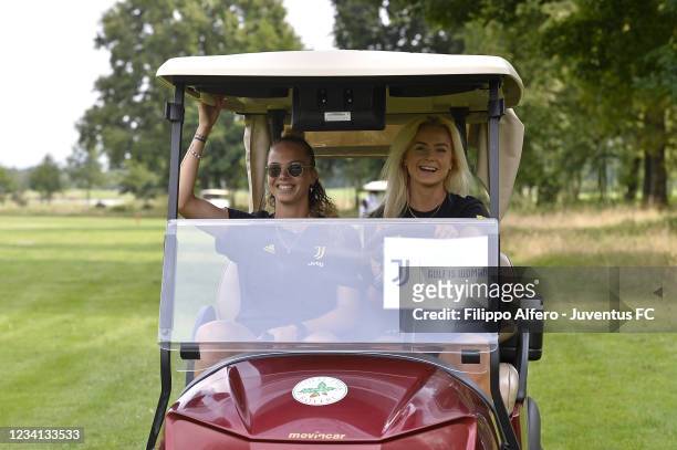 Andrea Staskova and Matilde Lundorf Skovsen Attend European Ladies' Amateur Championship 2021 at Royal Park I Roveri Golf & Country Club on July 23,...