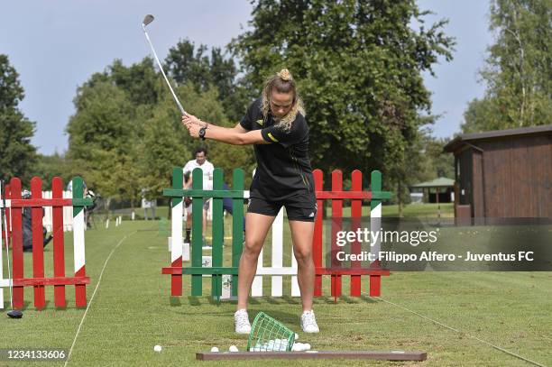 Andrea Staskova attends European Ladies' Amateur Championship 2021 at Royal Park I Roveri Golf & Country Club on July 23, 2021 in Turin, Italy.