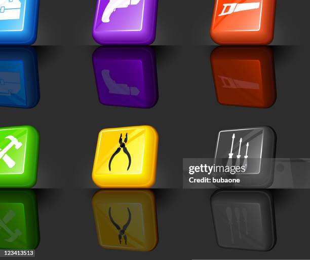 hardware tools internet royalty free vector icon set - hardware store stock illustrations