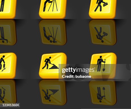 Construction workers internet royalty free vector icon set Construction workers internet royalty free vector icon set