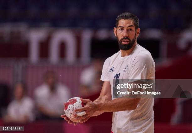 Nikola of France controls the ball in the Men's First Round Group A match between France and Argentina on day one of the Tokyo 2020 Olympic Games at...