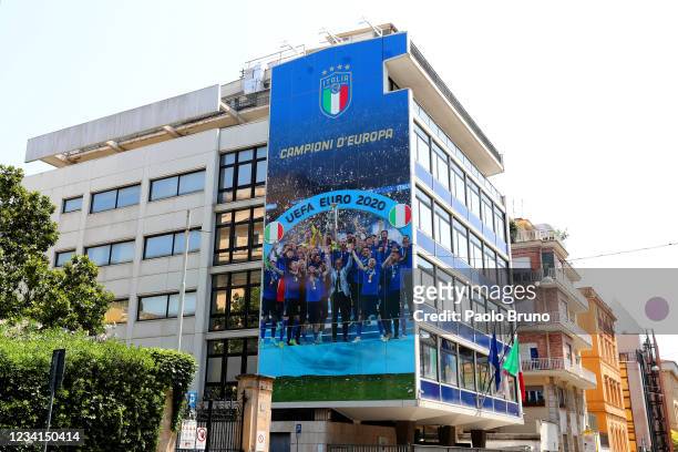 General views of Italian Football Federation headquarters on July 24, 2021 in Rome, Italy.