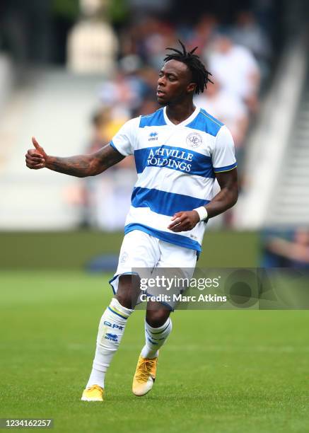 Moses Odubajo of QPR during the pre-season friendly between Queens Park Rangers and Manchester United at The Kiyan Prince Foundation Stadium on July...